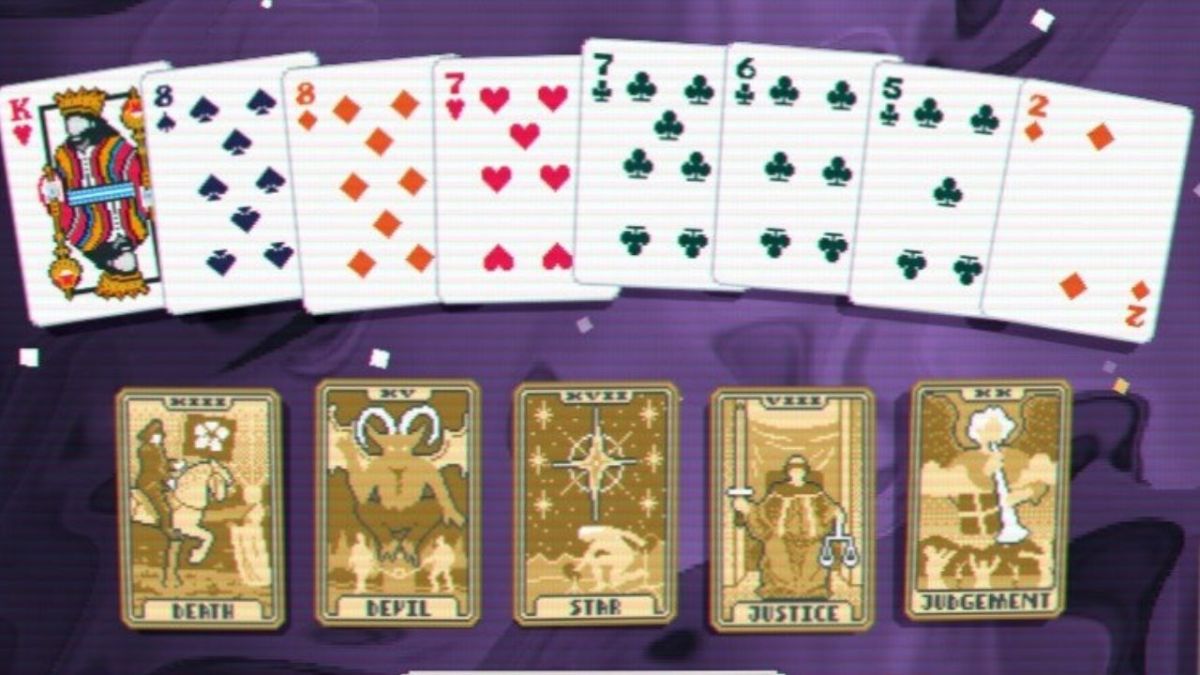 A screenshot of the Mega Arcana Pack after being opened in Balatro.