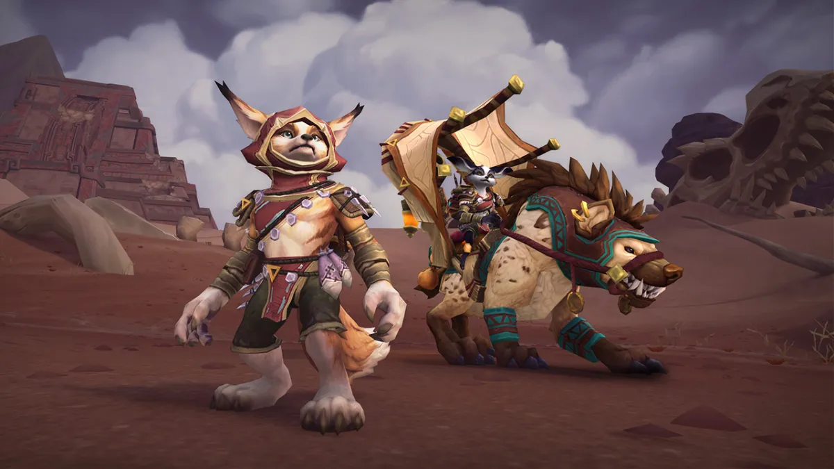 Vulpera standing next to the class mount